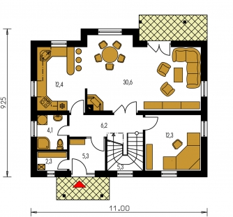 Floor plan of ground floor - KLASSIK 158